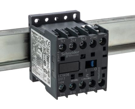 Schneider Electric LC1K Contactor, 110V ac Coil, 3-Pole, 6 A, 3 kW 110V ac, 3 NO, 690V ac