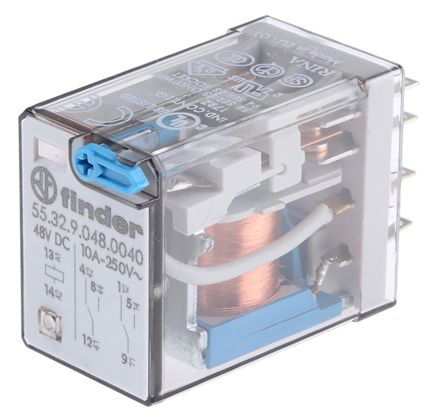Finder Power Relay, 48V dc Coil, 20A Switching Current, DPDT