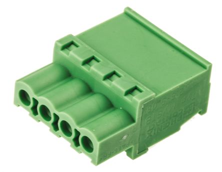 Phoenix Contact CLASSIC COMBICON MVSTBR Series Pluggable Terminal Block, 4-Contact, 5.08 mm Pitch, 1 Row, 1792265