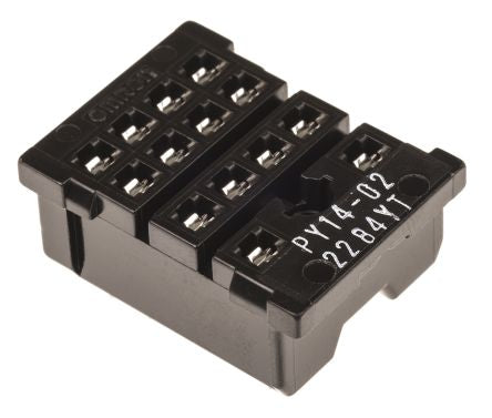 Omron PY 14 Way 250V ac PCB Relay Socket, for use with MY4IN, MY4IN-D2, MY4ZN1-D2, MY4ZIN-D2, MY4N-CR, MY4N-D2,