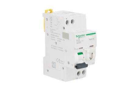 Schneider Electric Residual Current Circuit Breaker with Overload Protection, 16A Current Rating, 1-Pole, 30 mA Trip