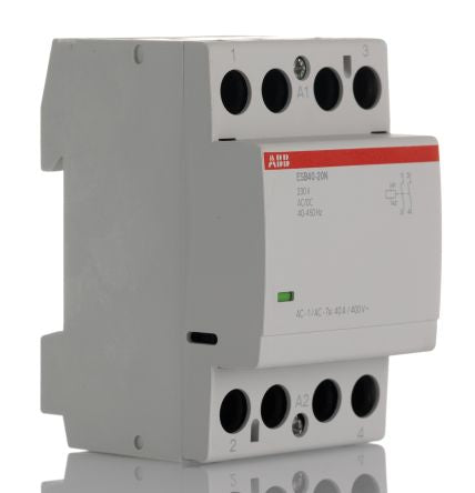 ABB ESB40 Contactor, 230V ac Coil, 2-Pole, 40 A, 9.2 kW 230V ac, 2 NO, 400V