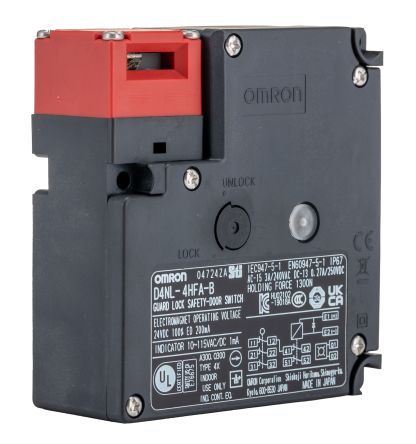 Omron D4NL Series Solenoid Interlock Switch, Power to Unlock