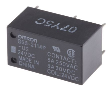 Omron PCB Power Relay, 24V dc Coil, 5A Switching Current