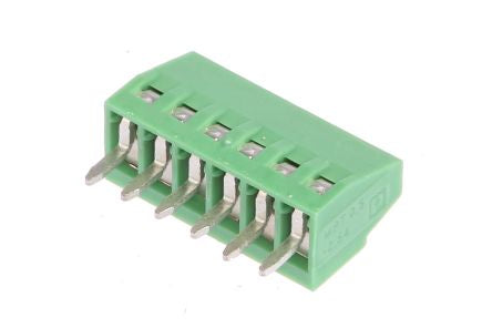 Phoenix Contact MPT 0.5/6-2.54 Series Straight PCB Terminal Block, 6 Contact(s), 2.54 mm Pitch, 1 Row