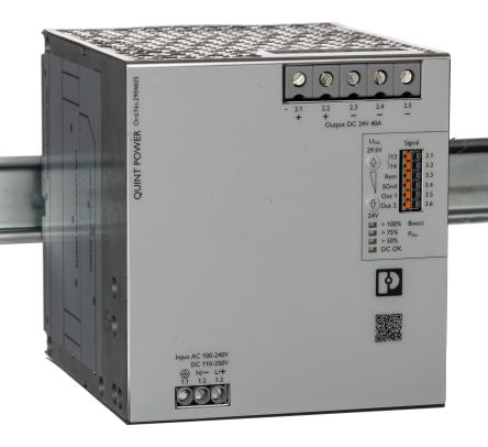 Phoenix Contact QUINT POWER Switched Mode DIN Rail Power Supply 250V ac/dc AC/DC Input 24V dc, 40 A Output DC 960 W