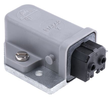 Hirschmann, ST IP54 Grey, Black Industrial Power Connector, Panel Mount, 2P+PE, Rated At 16A, 250V