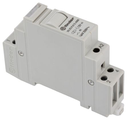 Finder DIN Rail Power Relay, 12V dc Coil, 16A Switching Current, DPST