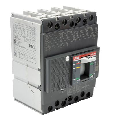 ABB, SACE Tmax XT, XT1B Molded Case Circuit Breaker 4-Pole 100A, Breaking Capacity 3 kA, Fixed