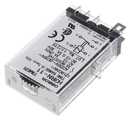Omron H3RN Series DIN Rail Solid State Timer, 1-Contact, 24 V dc, 0.1 min to 10 h, Multifunction-Function, SPDT Switch
