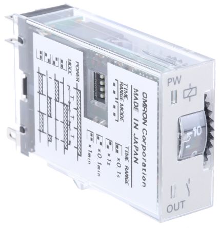 Omron H3RN Series Timer Relay, 2-Contact, 24 V dc 24V ac, 0.1 s to 10 min, Multifunction-Function, DPST-NO Switch