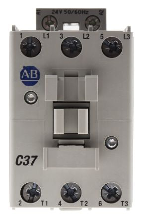 Allen Bradley 100C Contactor, 24V ac Coil, 3-Pole, 37 A, 18.5 kW 24V ac, 3 NO, 690V ac