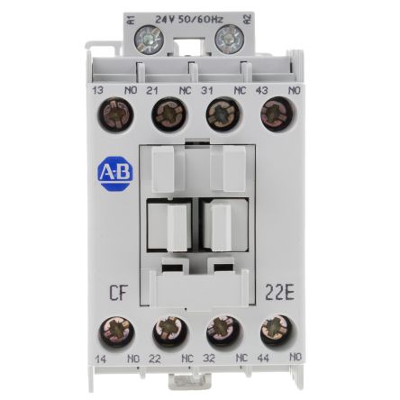 Allen Bradley 700-CF Contactor, 24V ac Coil, 4-Pole, 10 A, 2 NO/2 NC, 400V ac