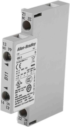 Allen Bradley Auxiliary Contact, 2 Contact, 1 NO/1 NC, 100S, Panel, 10 A, 600V, 100-SB11