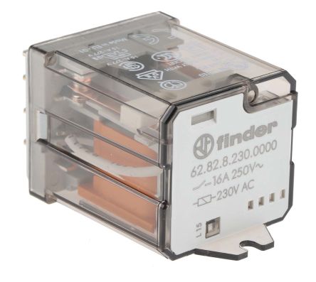 Finder Power Relay, 230 V ac Coil, 16 A Switching Current, DPDT