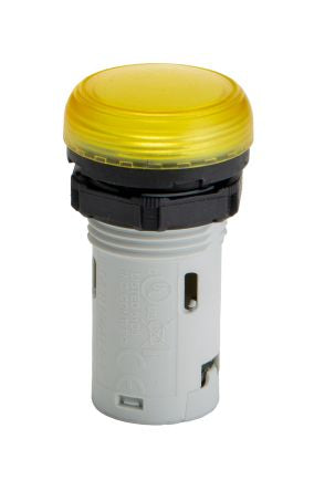 Lovato, LPML, Panel Mount Yellow LED Pilot Light, 22 mm Cutout, IP69K, IP66, IP67, Round, 48V