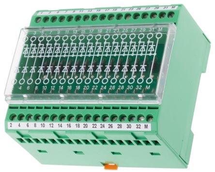 Phoenix Contact 2954785 EMG 90-DIO 32M/LP Series Component Terminal Block Green, 0.2mm², 4 mm², Screw