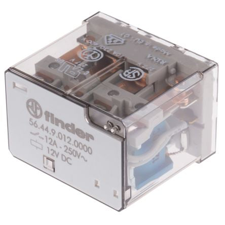 Finder PCB Power Relay, 12V dc Coil, 12A Switching Current, 4PDT