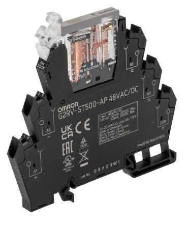 Omron G2RV-ST Series Electromechanical Interface Relay, DIN Rail, 48V ac/dc Coil, SPDT, 5.4mA