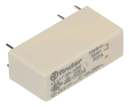 Finder PCB Power Relay, 24V dc Coil, 10A Switching Current, SPDT