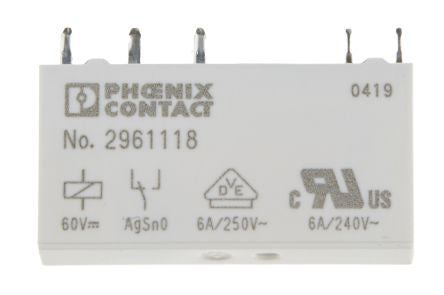 Phoenix Contact PCB Power Relay, 60V dc Coil, 10mA Switching Current, SPDT