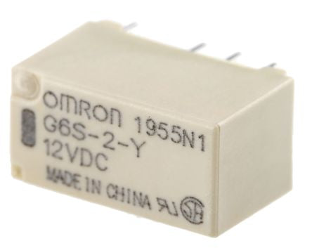 Omron PCB Signal Relay, 12V dc Coil, 2A, DPDT