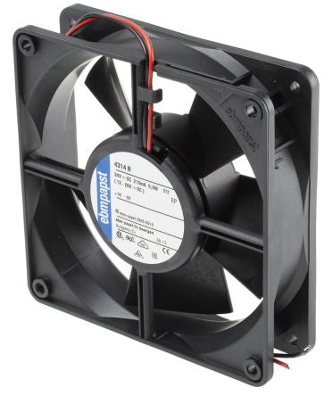 ebm-papst 4300 Series Axial Fan, 24V dc, 170 m³/h, 5 W, 208 mA Max, IP68 119 mm 119mm 32 mm