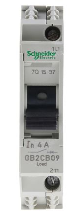 Schneider Electric TeSys TeSyS GB2 Thermal Circuit Breaker - 1-Pole, DIN Rail, 4A Current Rating, 1.5 kA, 110V ac, 48 V