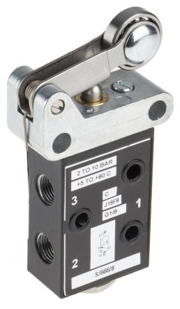 Norgren Roller Pneumatic Manual Control Valve S666 Series, G G 1/8, III B