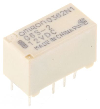 Omron PCB Signal Relay, 12V dc Coil, 2A, DPDT