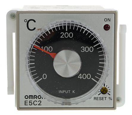Omron E5C2 DIN Rail, Flush, Panel On-Off Temperature Controller 1 Input, 1 Output Relay 240V ac Controller