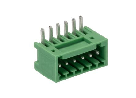 Phoenix Contact MC 0.5/ 6-G-2.5 Series Pluggable Terminal Block, 6-Contact, 2.5 mm Pitch, 1 Row, 1881480