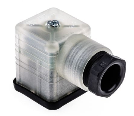 Hirschmann GDML 2+E DIN 43650 A Solenoid Valve Connector Female Indicator Light, 24V ac/dc Voltage