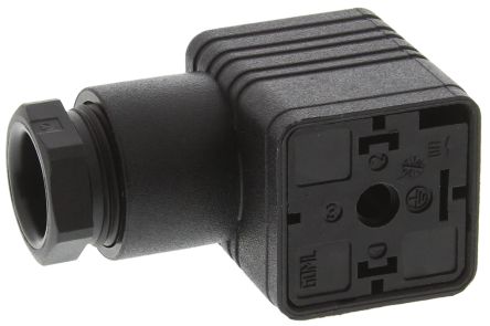 Hirschmann GDML 2+E DIN 43650 A Solenoid Valve Connector Female, 250V ac/dc Voltage