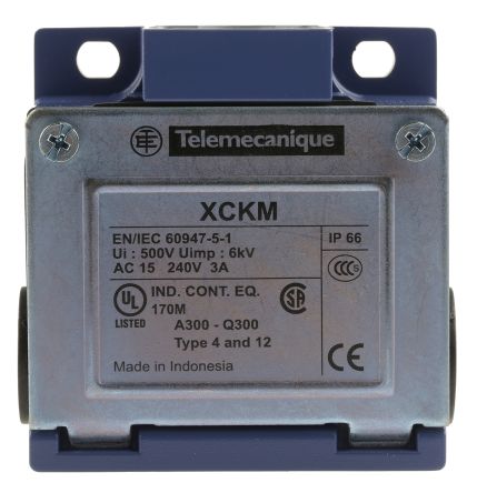 Telemecanique Sensors ZCKM Series Limit Switch, 1 NO/1 NC, IP66, Zinc Alloy Housing, 240V ac, 3A