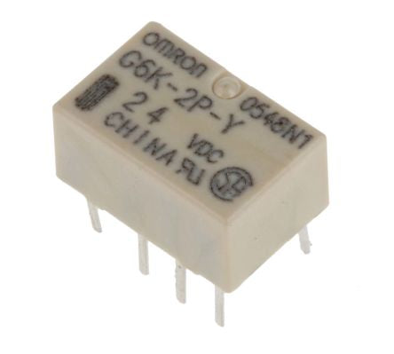Omron PCB Signal Relay, 24V dc Coil, 1A, DPDT