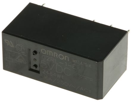 Omron PCB Power Relay, 5V dc Coil, 16A Switching Current, SPDT