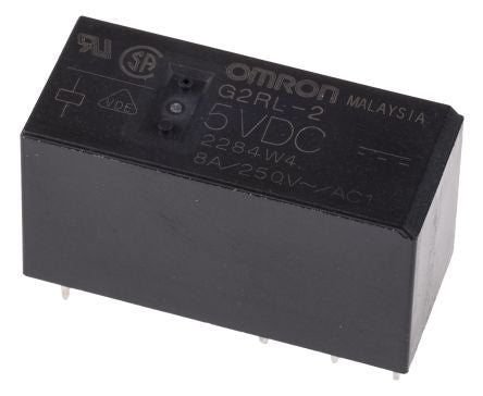 Omron PCB Power Relay, 5V dc Coil, 8A Switching Current, DPDT