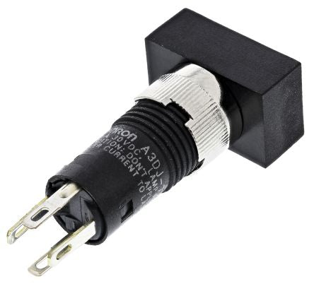 Omron A3d Series Illuminated Push Button Switch, Latching, Panel, 8 mm Cutout, SPST, Green, Red, White, Yellow LED,