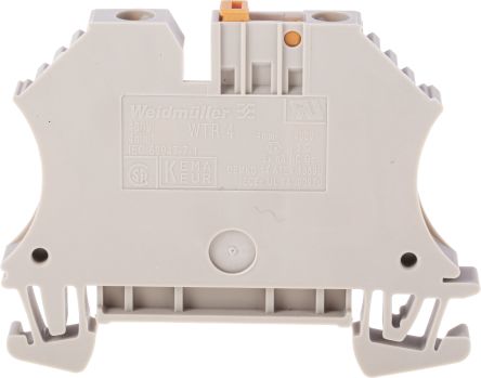Weidmüller 7910180000 WTR Series Disconnect Terminal Block Brown, 4mm², 1-Level, Screw