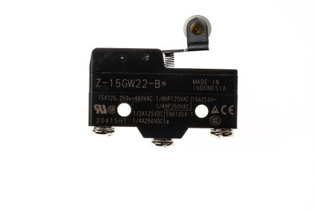 Omron Z Series Roller Lever Limit Switch, SPDT, IP00, Phenolic Resin, Metal, PVC Housing, 250V ac, 15A