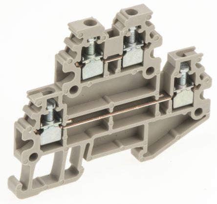 Weidmüller 1753290000 WDK Series DIN Rail Terminal Block Dark Beige, 1.5mm², 2-Level, Screw, IECEx/ATEX