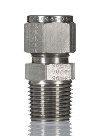 Parker Stainless Steel Pipe Fitting, Straight Elbow Coupler NPT Threaded 1/2 in