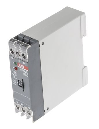 ABB 1SVR Series DIN Rail Timer Relay, 2-Contact, 24 V dc 240V ac, 0.3 to 30 s, 1-Function, SPDT Switch Configuration