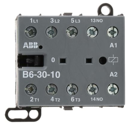 ABB B Contactor, 24V ac Coil, 3-Pole, 9 A, 4 kW 24V ac, 3 NO, 690V ac