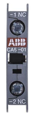 ABB Auxiliary Contact Block, 1 Contact, 1 NC, CA5, Front, 6 A, 690V, 1SBN010010R1001