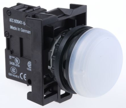 Eaton, RMQ Titan M22, Flush White LED Pilot Light, 22 mm Cutout, IP69K, Round, 12 V, 30V ac/dc