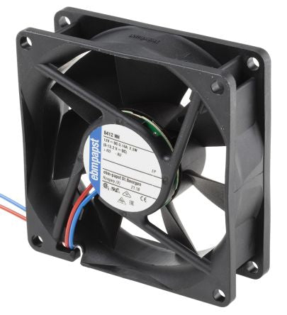 ebm-papst 8400 N Series Axial Fan, 12V dc, 79 m³/h, 2.1 W, 180 mA Max, IP20 80 mm 80mm 25 mm