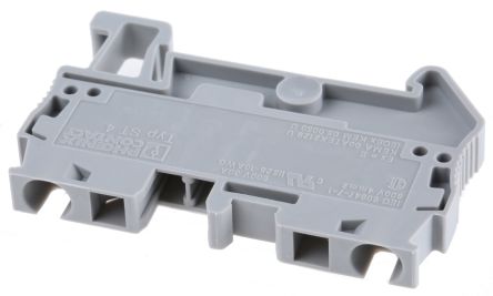 Phoenix Contact 3031364 ST4 Series DIN Rail Terminal Block Grey, 0.2mm², 6 mm², 1-Level, Spring Cage