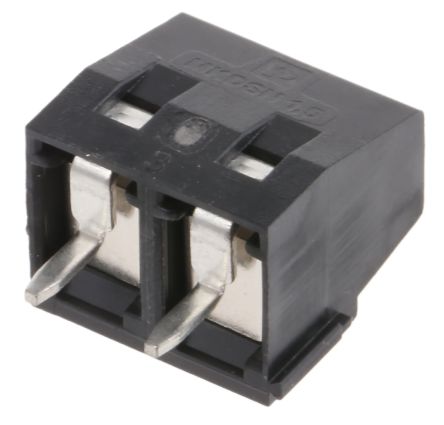 Phoenix Contact MKDSN 1.5/ 2 HT BK Series PCB Terminal Block, 2-Contact, 5 mm Pitch, Through Hole, 1 Row Solder